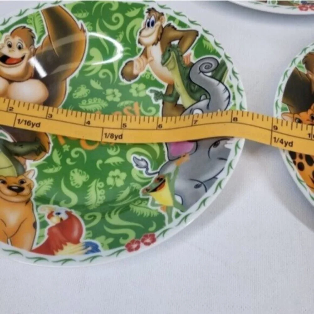 Vintage Rainforest Cafe 3 Piece Place Setting Bowl Salad Dinner Plate Br… - Picture 11 of 13